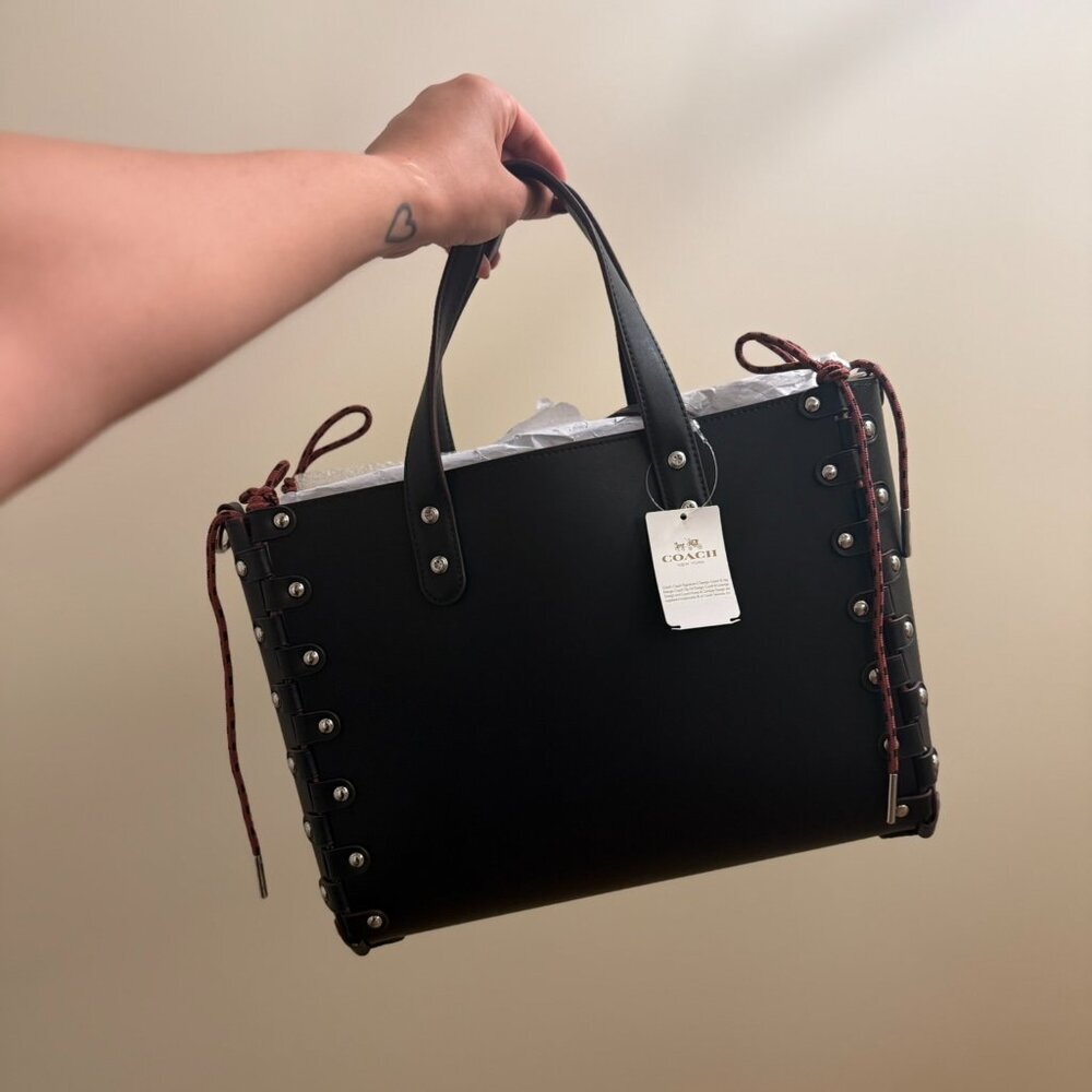 Coach Coachtopia Black Small Re-lacable Tote Bag Black Handbag Tote Leather NWT